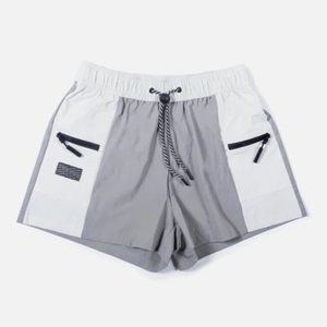 Beardedgoat Summit Shorts - Stone and Grey Color Block